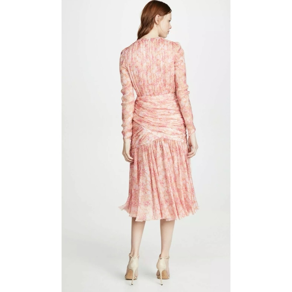 GiAMBATTiSTA VALLi Floral Silk Ruched Dress 38/2 - Picture 8 of 13